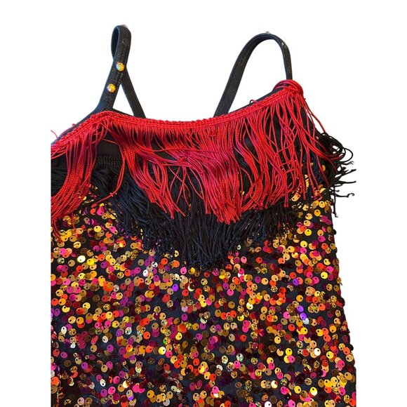 A Wish Come True "The Breakaway" Sequin Fringe Dance Costume Girls Size 12 - Picture 2 of 4